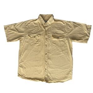 Pine Grove Men's Casual Button Doen Vintage Cotton Yellow Size XL